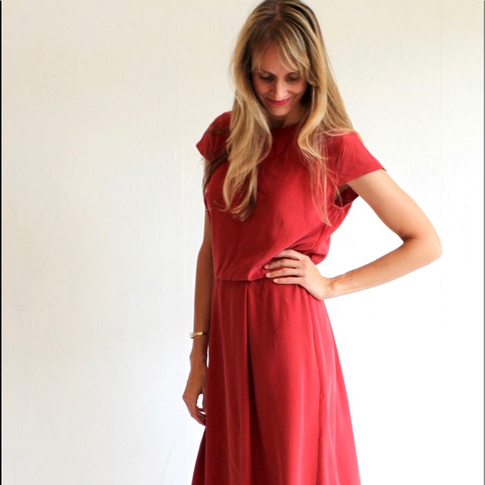 Jesse Kamm Long Capsleeve Dress